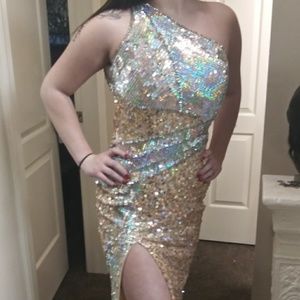 Gold and Silver Prom Dress